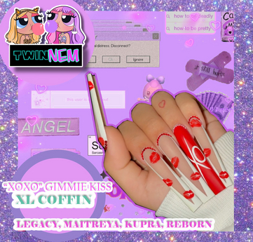 Second Life Marketplace - #XOXO"GIMMIE KISS" Nails-XL Coffin